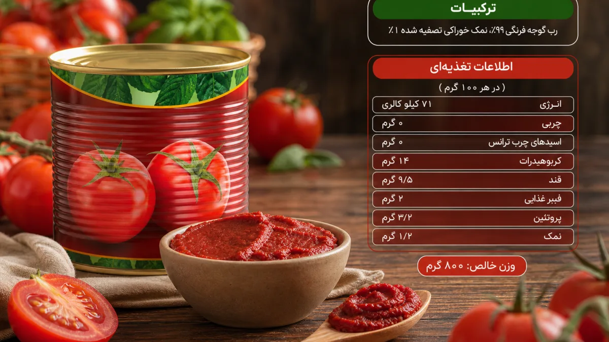 رب گوجه فرنگی رعنا مدل ۸۰۰ گرمی